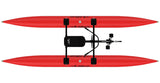 Top view of red waterbike with seat.