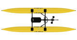 Top view of yellow waterbike with seat.