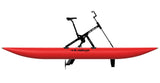 Lateral view of red waterbike up model.