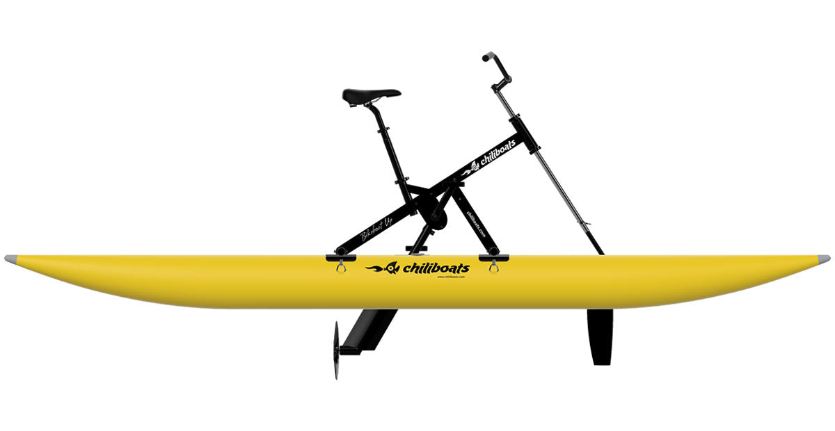 Lateral view of yellow waterbike up model.