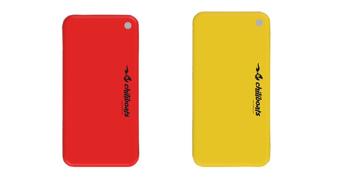 Red and Yellow inflatable deck top view.