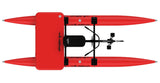 Top view of red waterbike with deck.